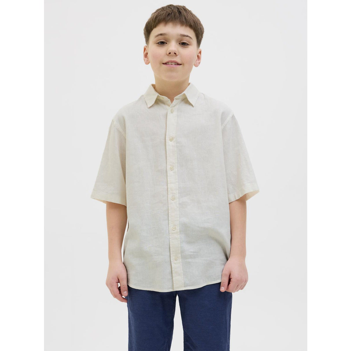 Jack & Jones Junior Antique White Jorparos Oversized Skjorta Ss Jnr