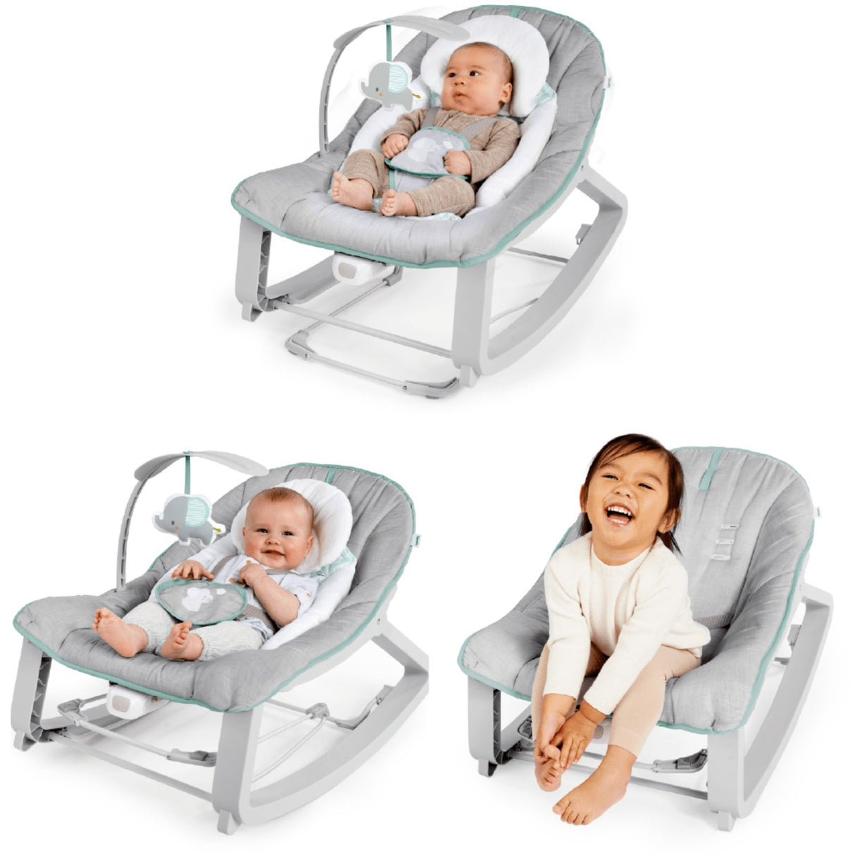 Ingenuity Grey Keep Cozy™ Grow With Me Rocking Seat - Weaver™ Baby Vippestol