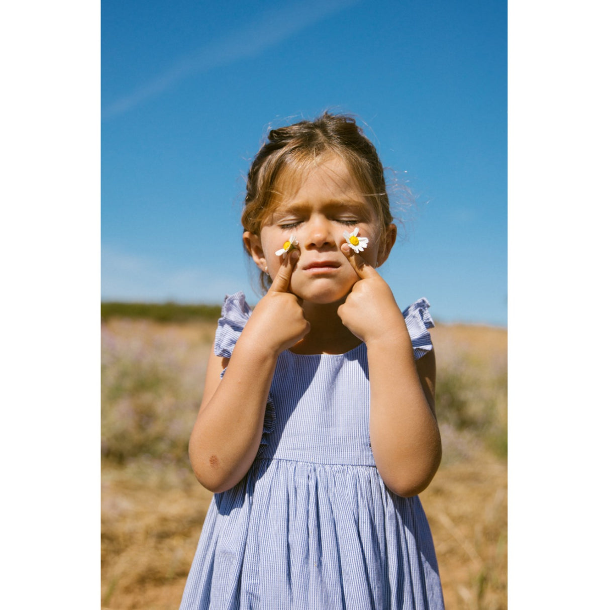 MarMar Fine Cotton Navy Stripe Danita Frill Klänning