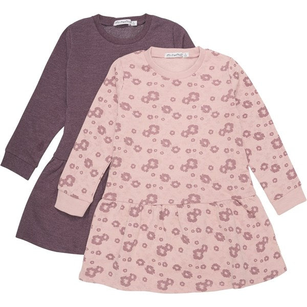 Minymo Misty Rose Sweat Klänning 2-pack