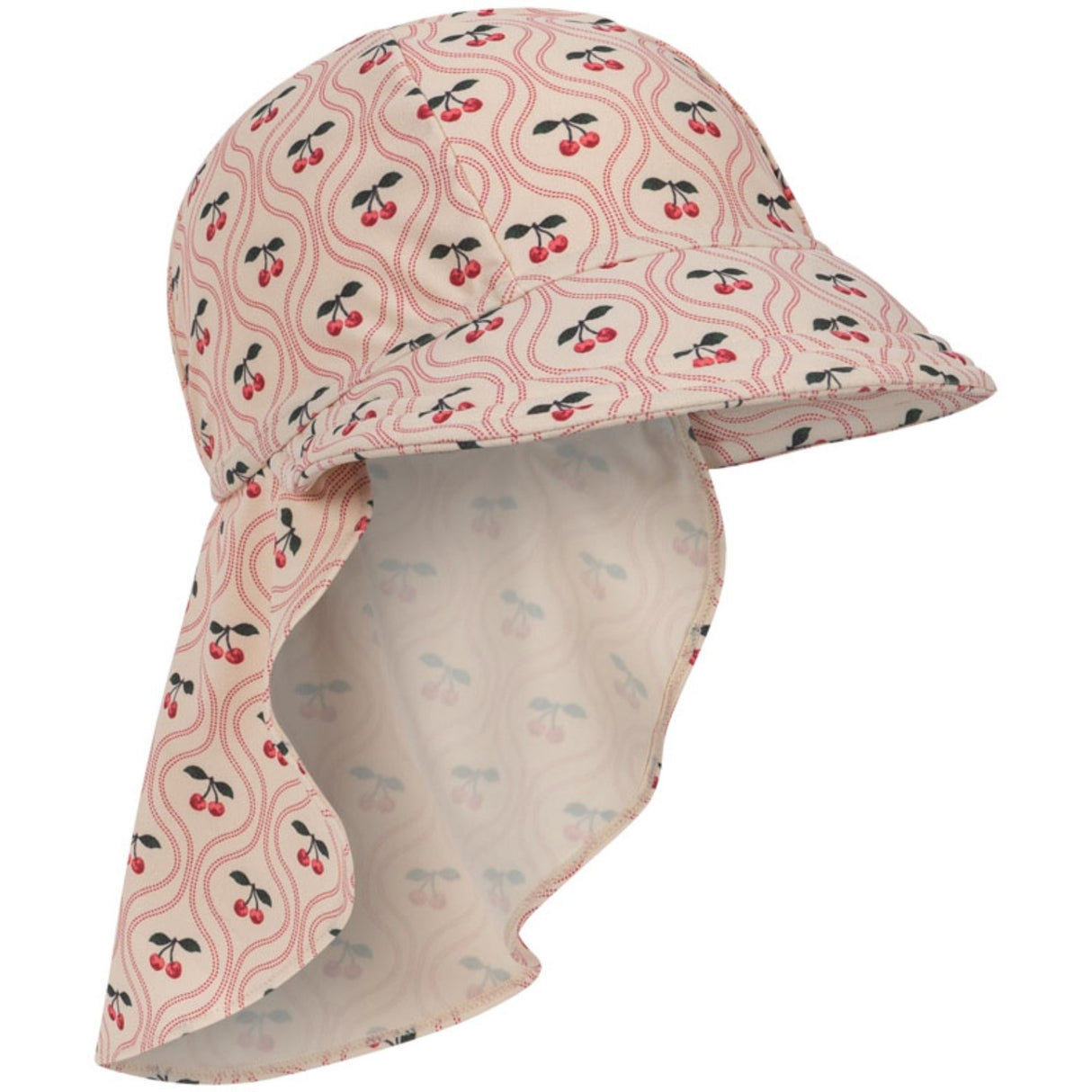Konges Sløjd Cherry Pink Motif Merle Frill Sun Mössa Grs