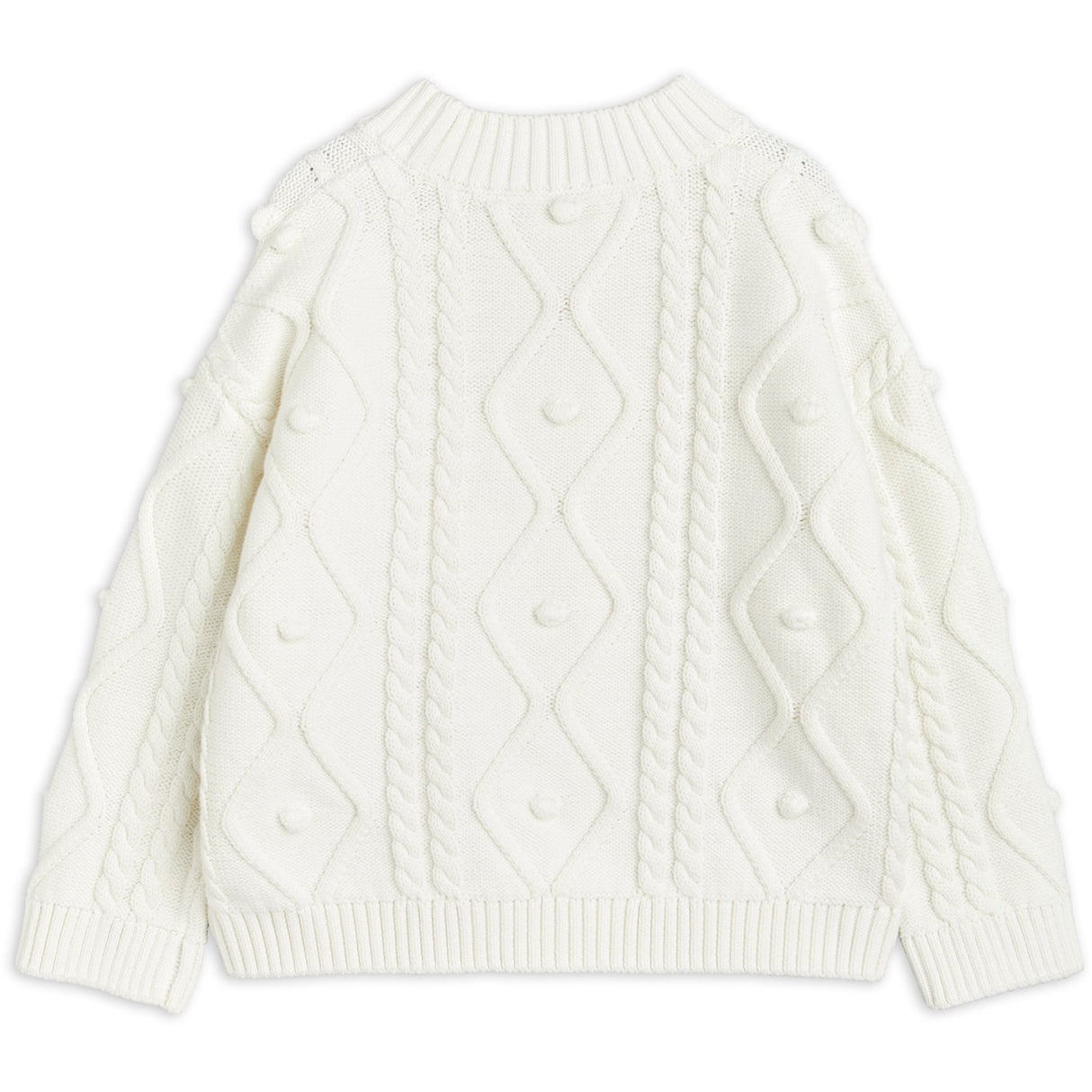 Mini Rodini Offwhite Panda Texture Stickad Sweater