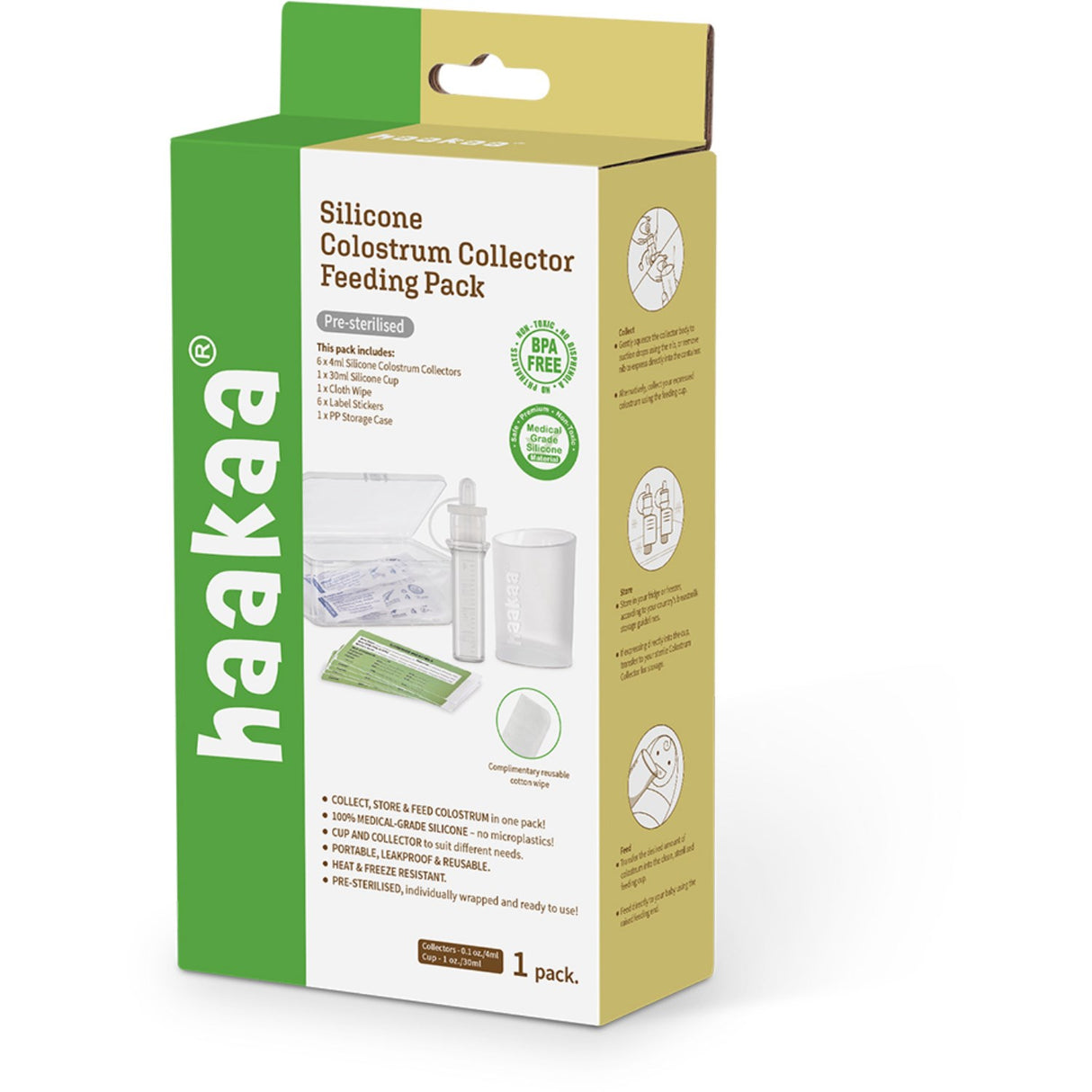 Haakaa Clear Colostrum Collector 6-Pack Incl. Silikon Kopp