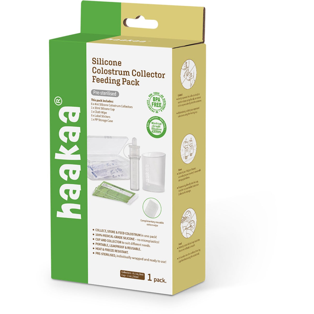 Haakaa Clear Colostrum Collector 6-Pack Incl. Silikon Kopp