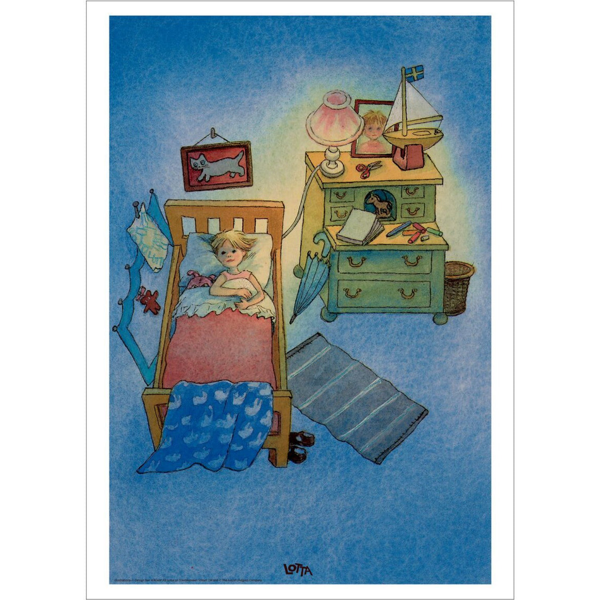 Poster & Frame Astrid Lindgren - Goodnight - Lotta On Troublemaker Street