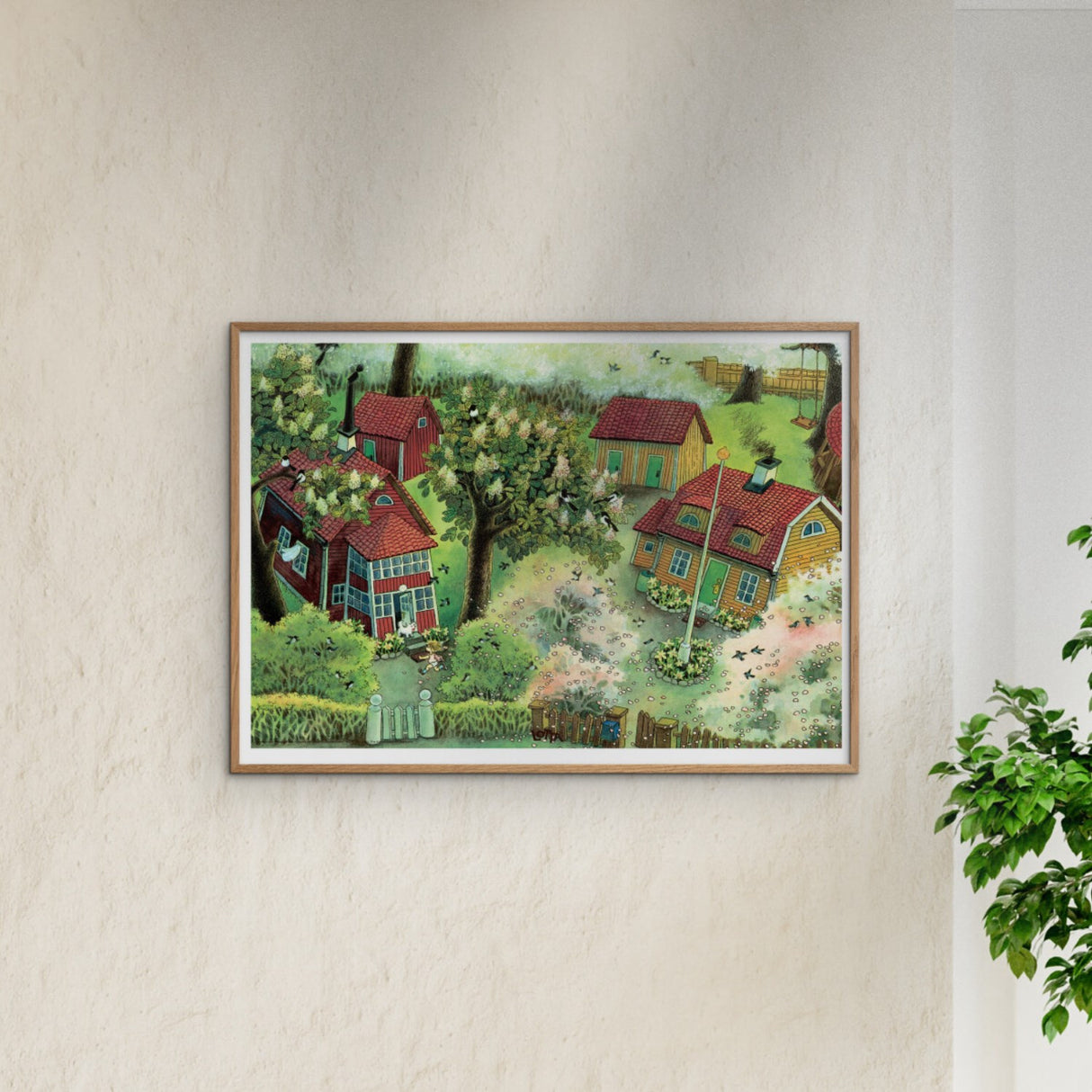 Poster & Frame Astrid Lindgren - Running In The Garden - Lotta On Troublemaker Street