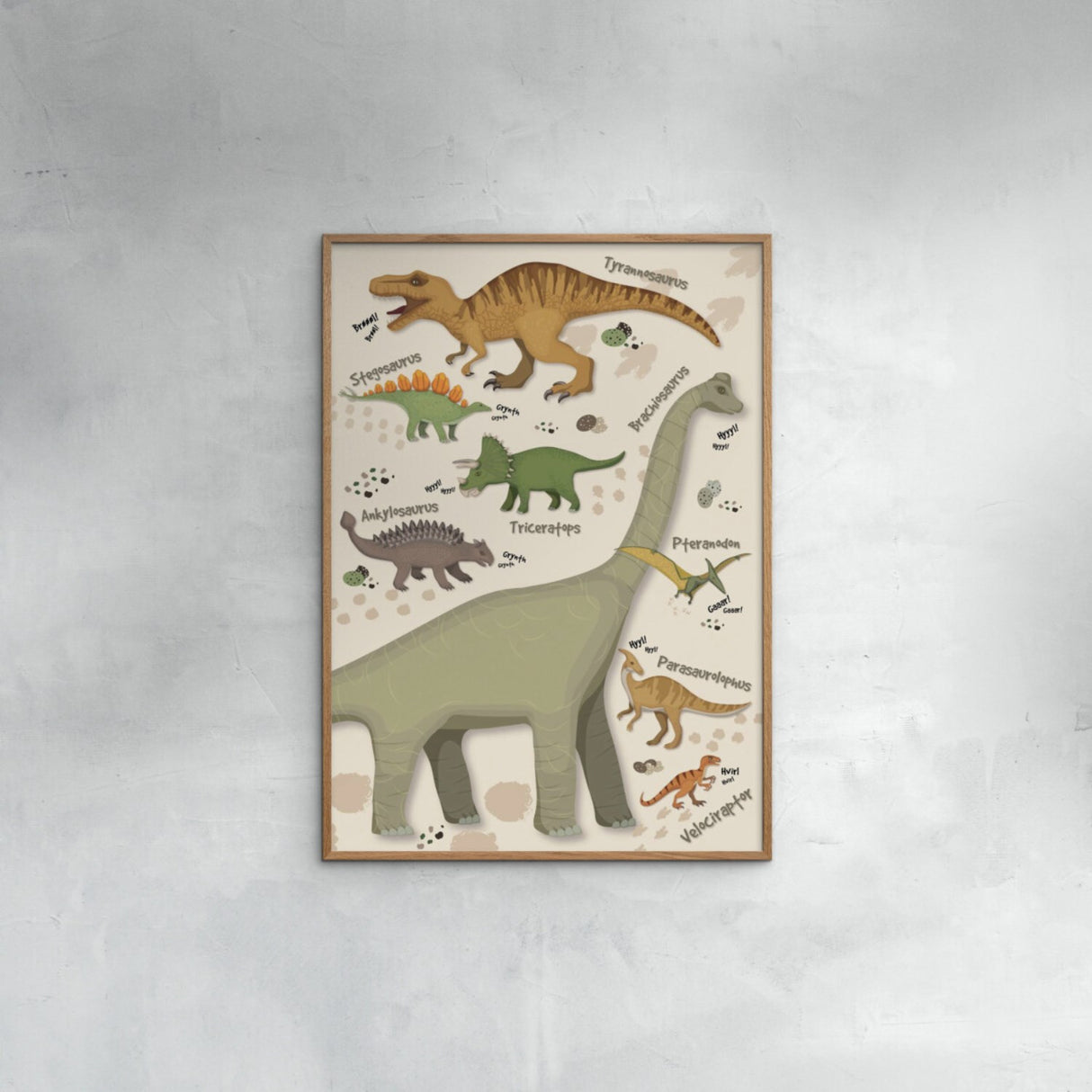 Poster & Frame Citatplakat - Dinosaurus Plakat – Børneplakat