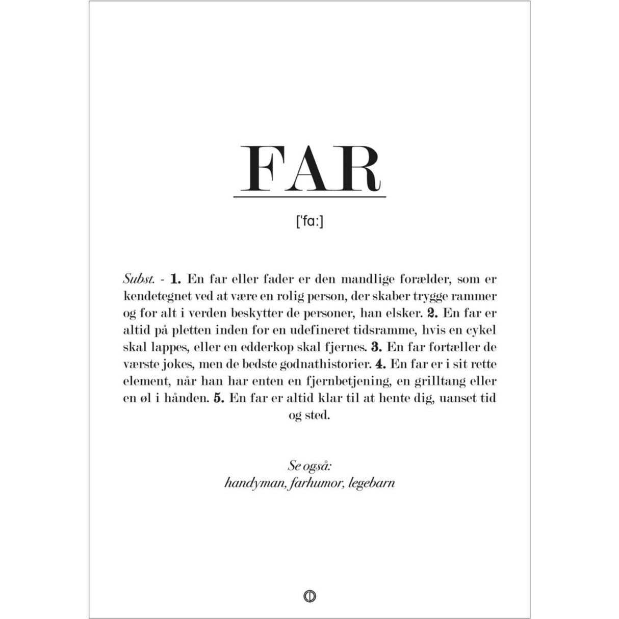 Poster & Frame Citatplakat - Far Definition