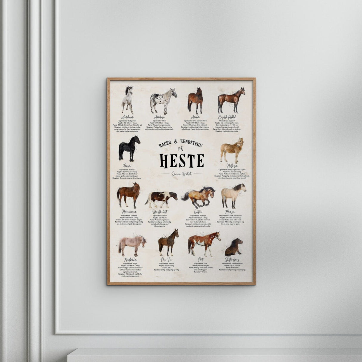 Poster & Frame Simon Holst - En Plakat Med Heste - Sten