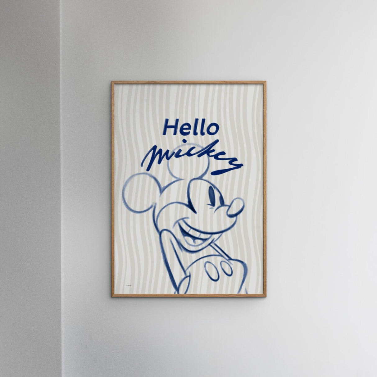 Poster & Frame Disney - Hello Mickey Blue