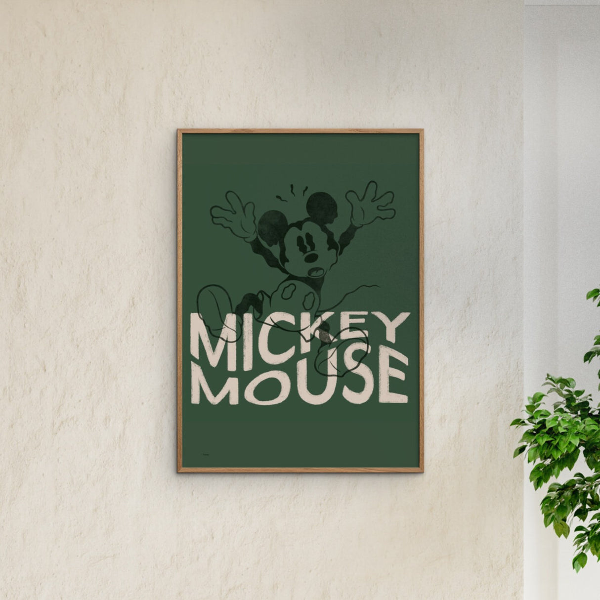 Poster & Frame Disney - Wavy Mickey Green