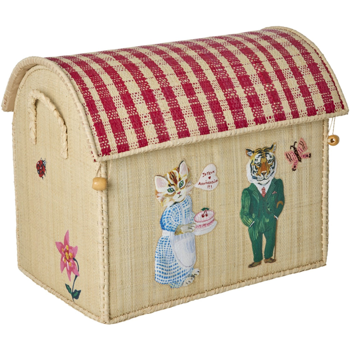 Rice Nathalie Lété Theme Raffia Leksak Baskets 3-Pack