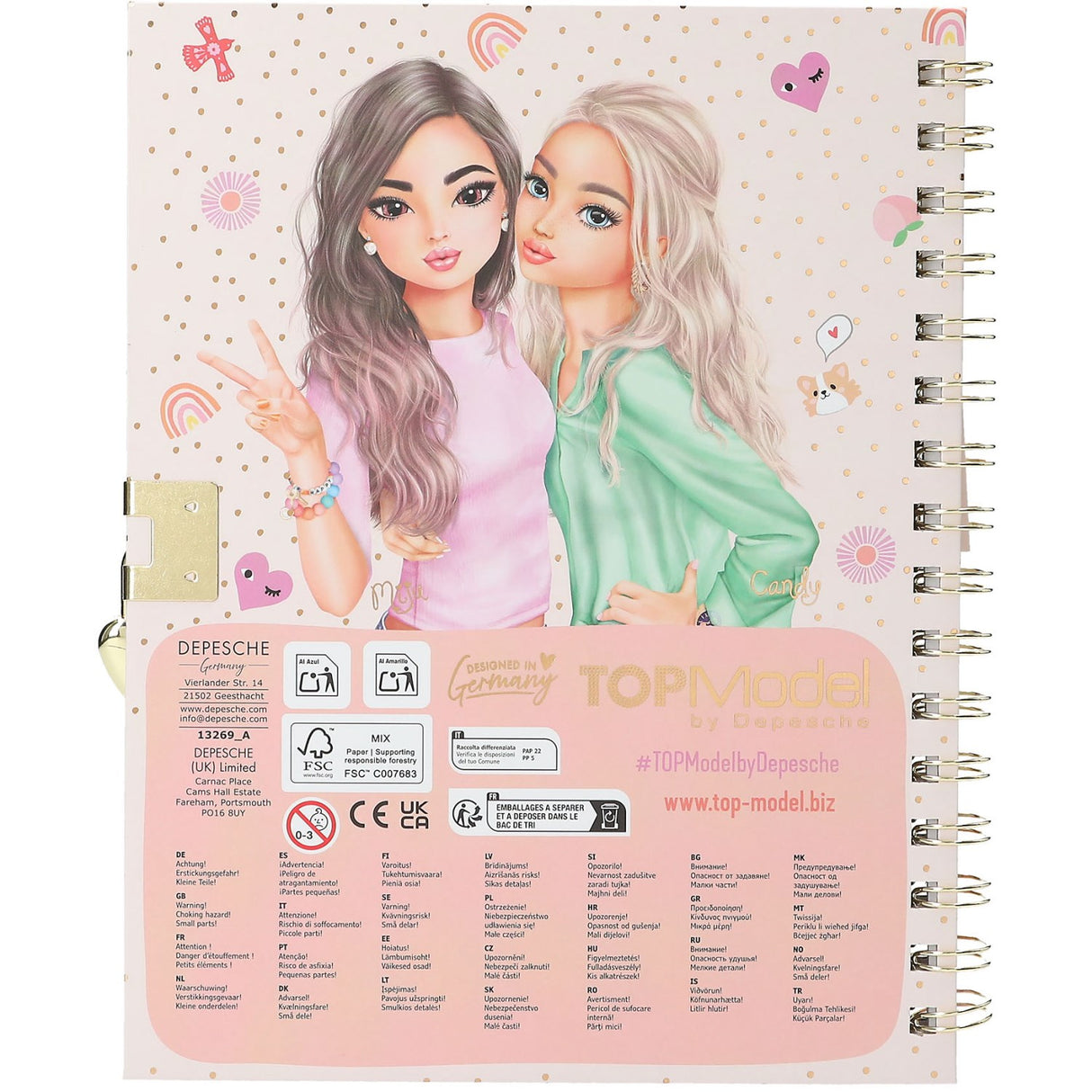 TOPModel Dagbok M/lås Och Armbånd