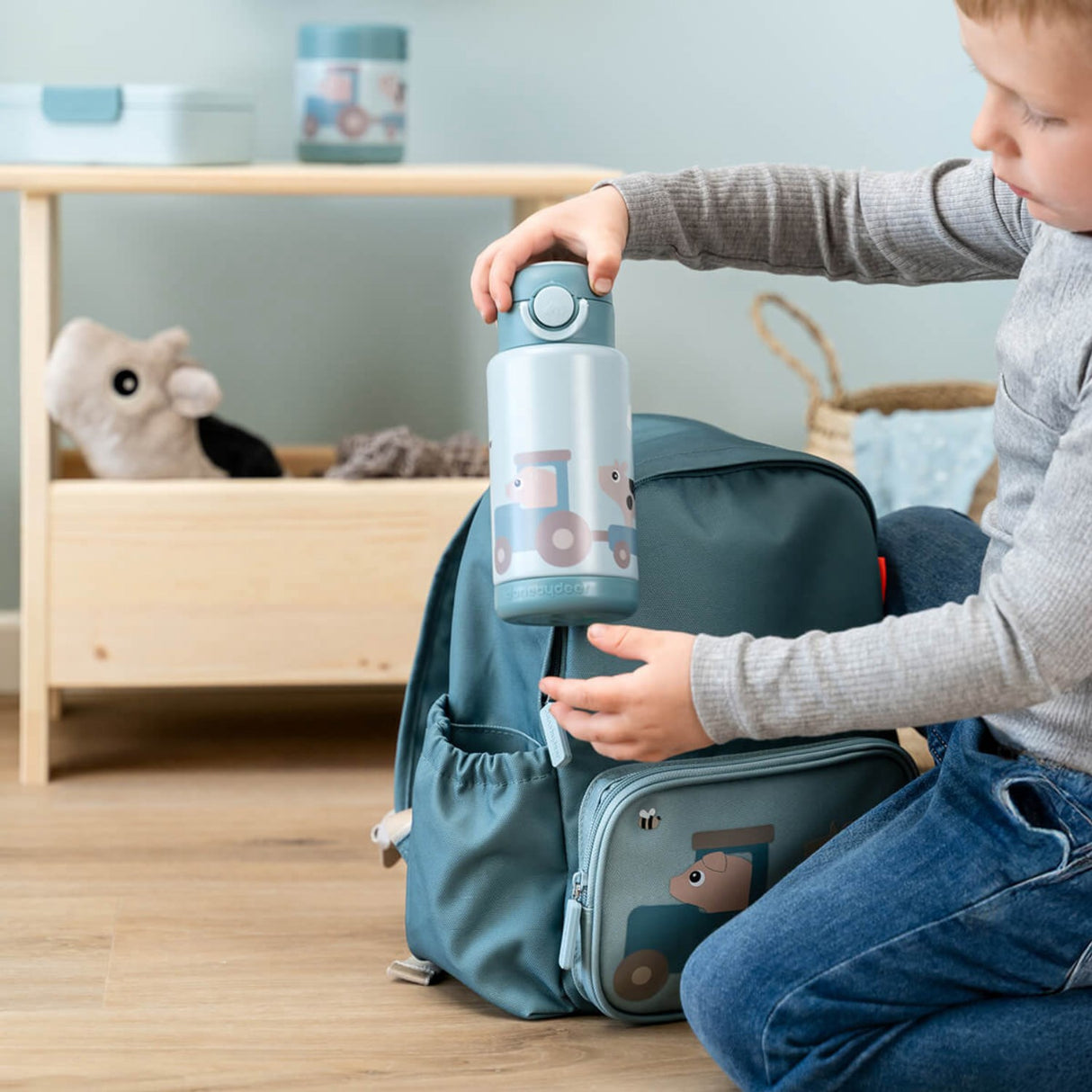 DonebyDeer Blue Termoflaska Tiny Farm 340 Ml