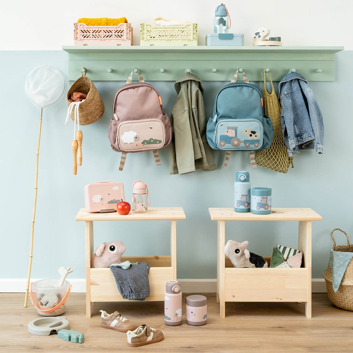 DonebyDeer Blue Matlåda Med Opdeler Tiny Farm