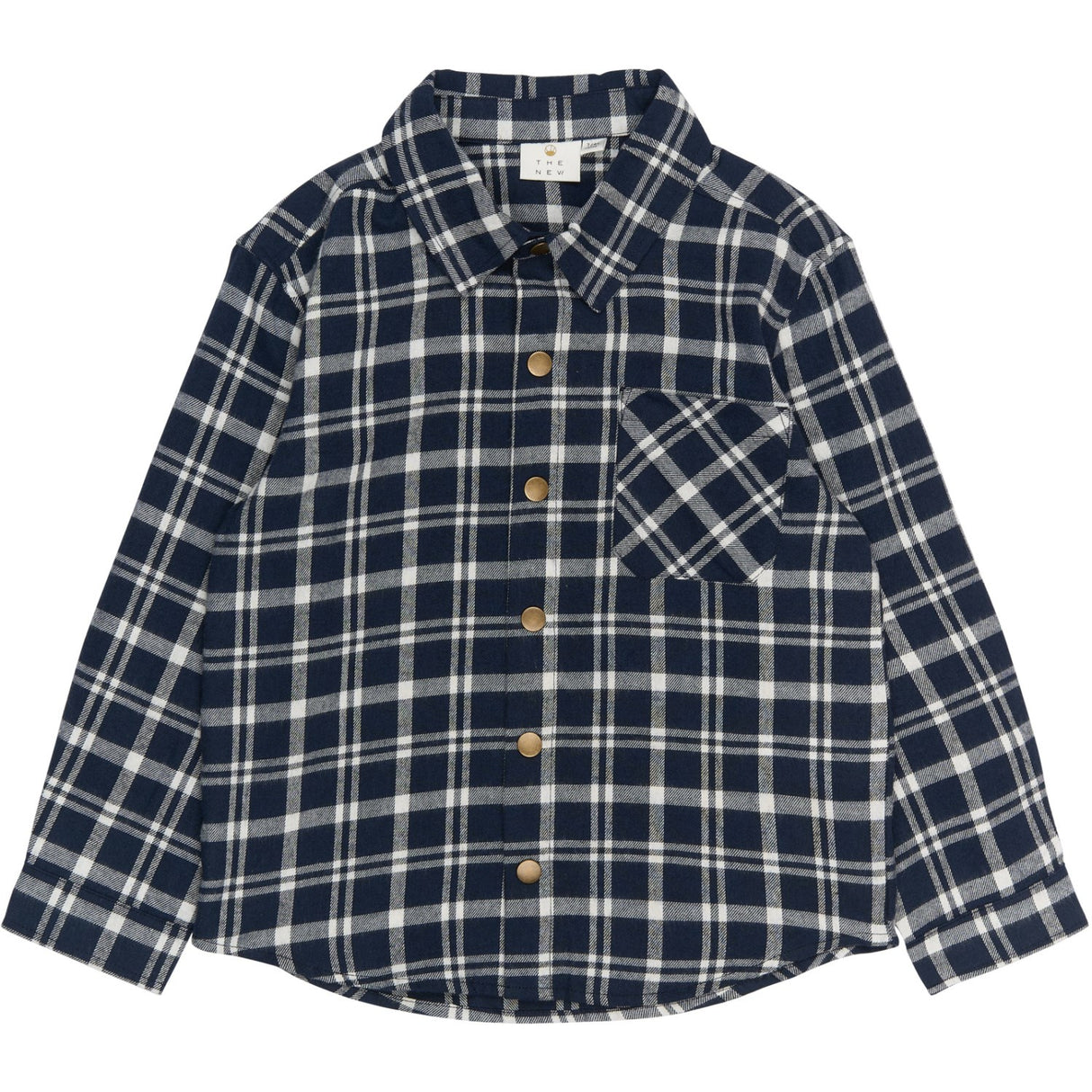 The New Navy Blazer Check Ronan Oversize L_S Flannel Skjorta