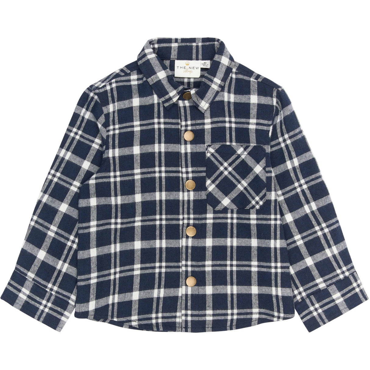 THE NEW Siblings Navy Blazer Check Riggs L_S Flannel Skjorta