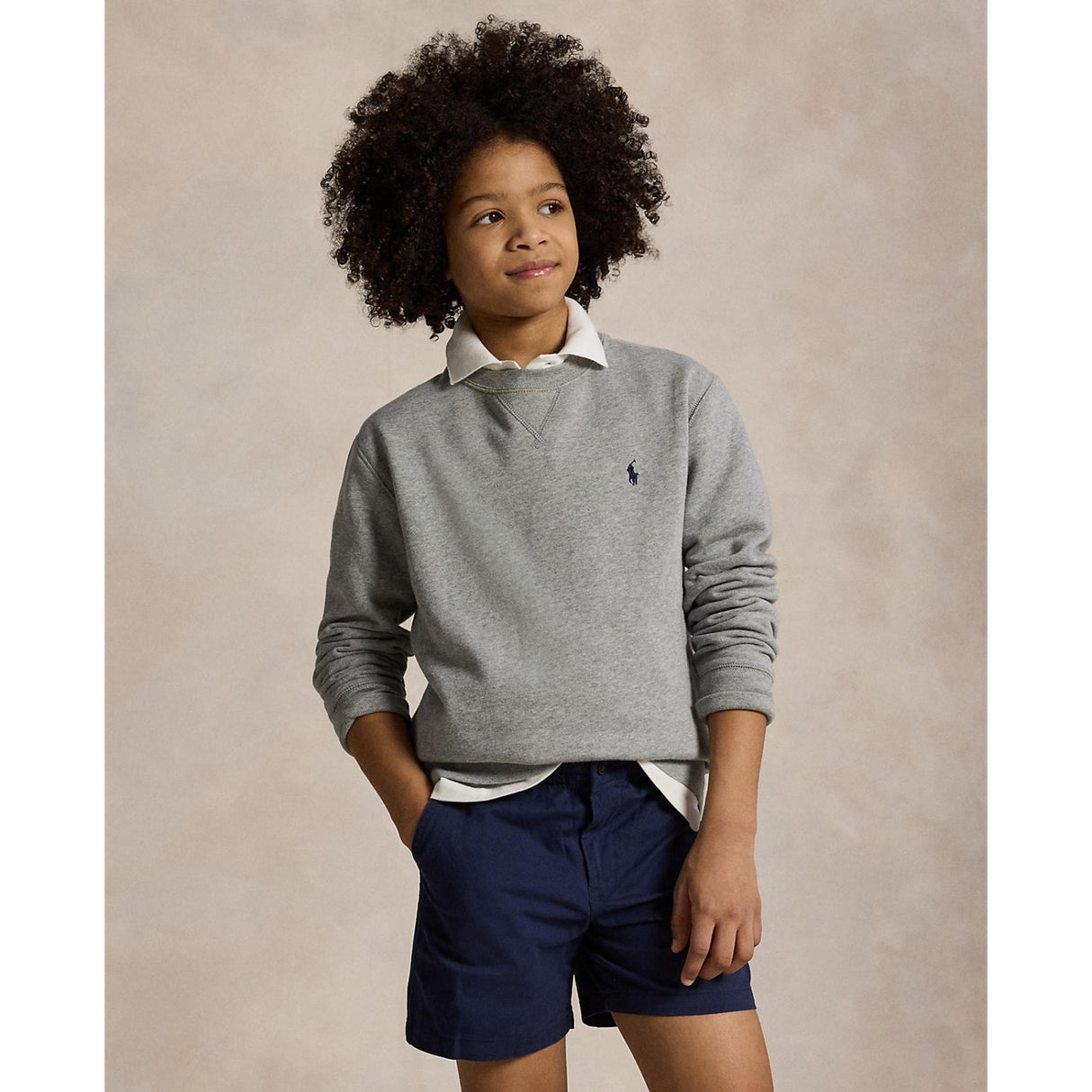 Pikétröja Ralph Lauren Boy Long Sleeved Sweatshirt Dark Sport Heather