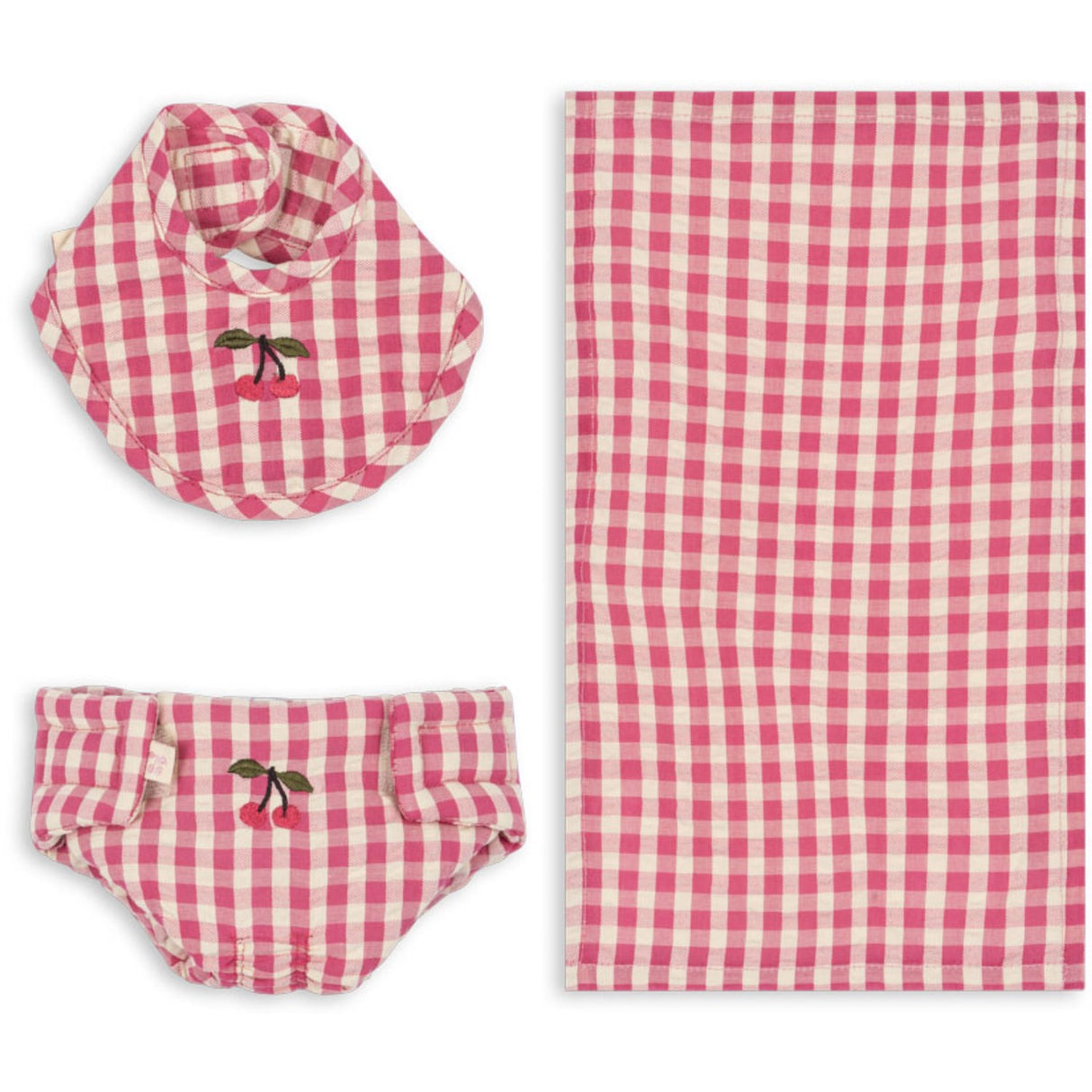 Konges Sløjd Bubblegum Check Docka Nursery Set