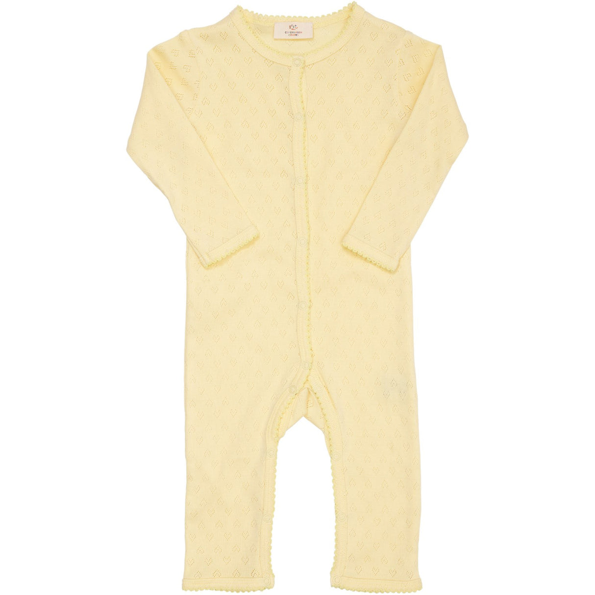 COPENHAGEN COLORS Pale Yellow Pointelle Heart Full Body