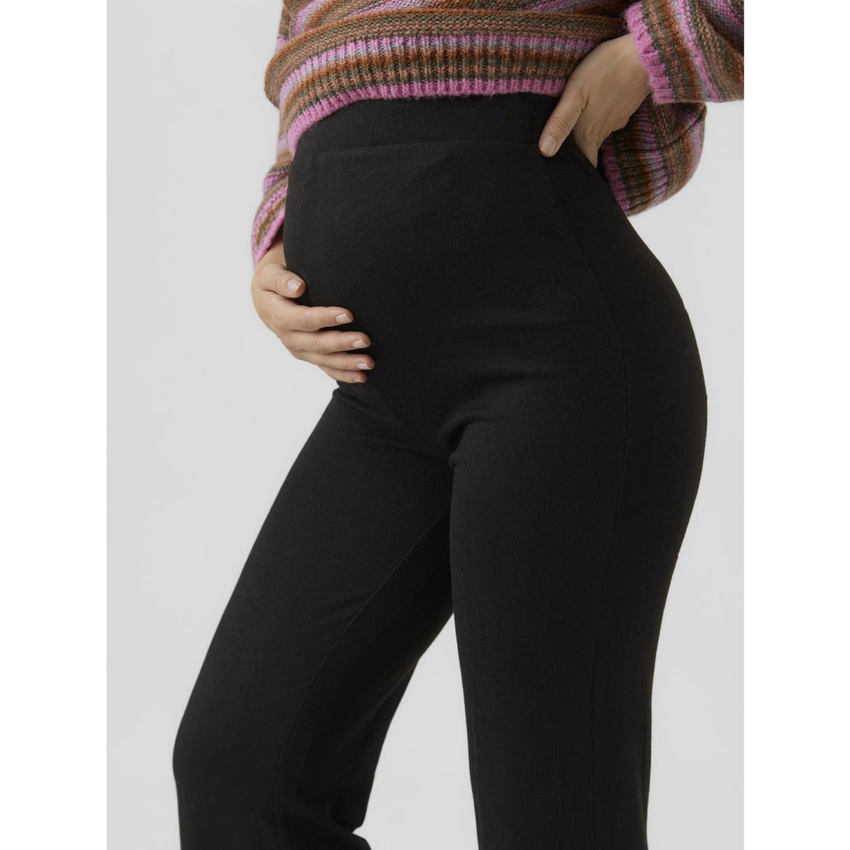 Vero Moda Maternity Black Vmmella Wide Flared Byxor Jrs Noos