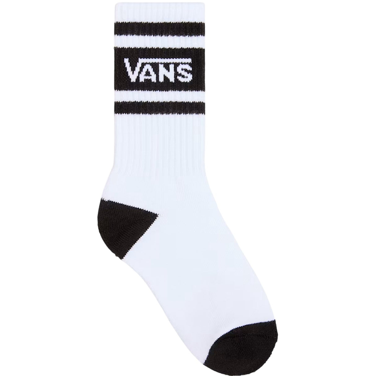 VANS White/Black Drop V Logo Crew Strumpor