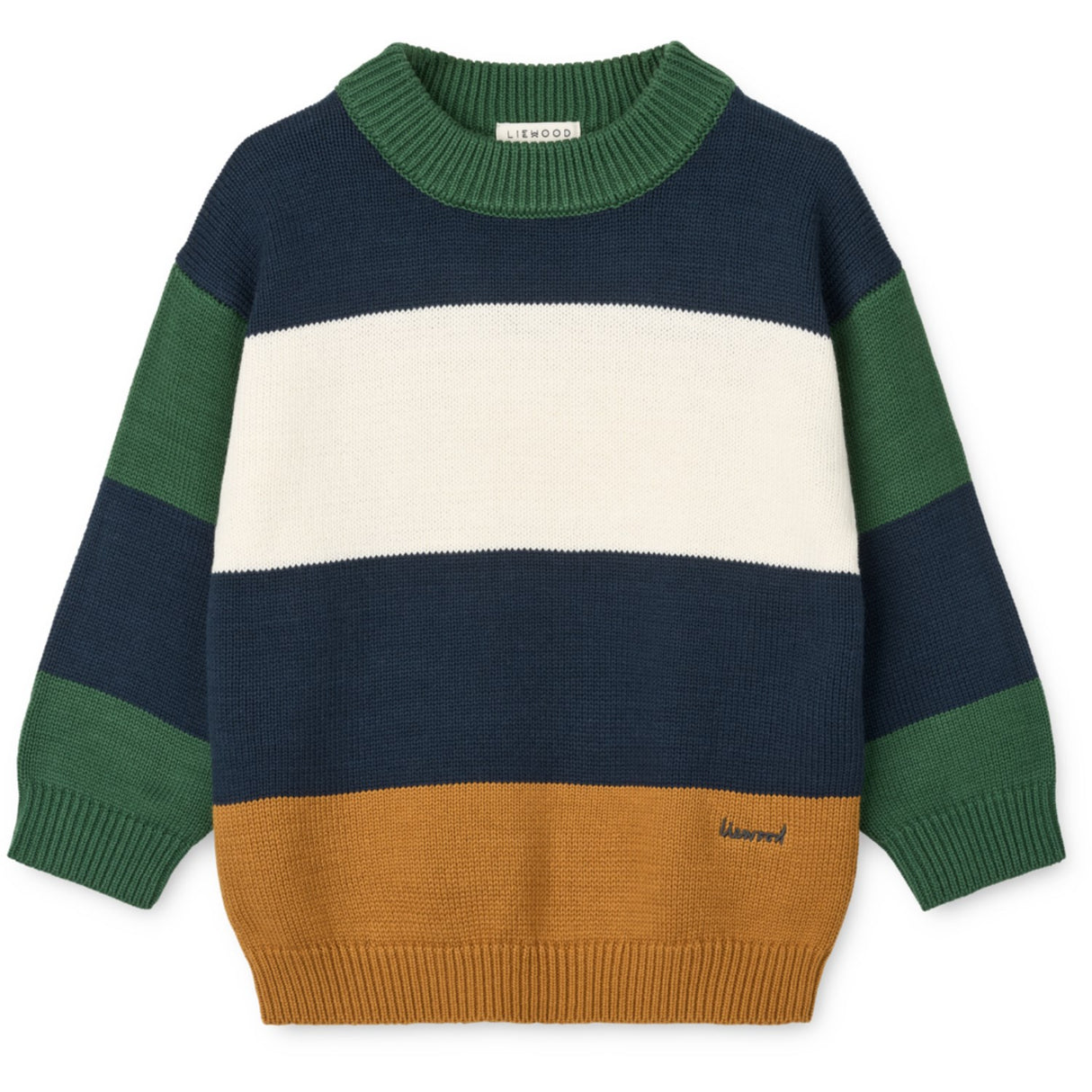 LIEWOOD Classic Navy Multi Mix Orlane Stripe Stickad Jumper