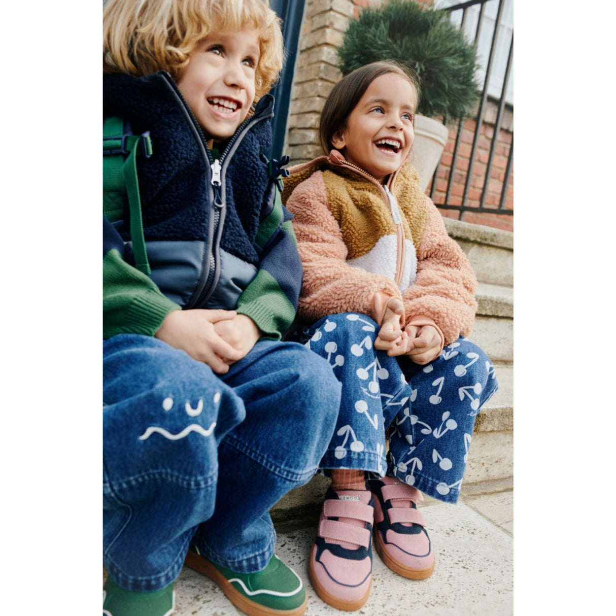 LIEWOOD Cherry Blossom / Medium Blue Denim Cesar Printed Denim Byxor