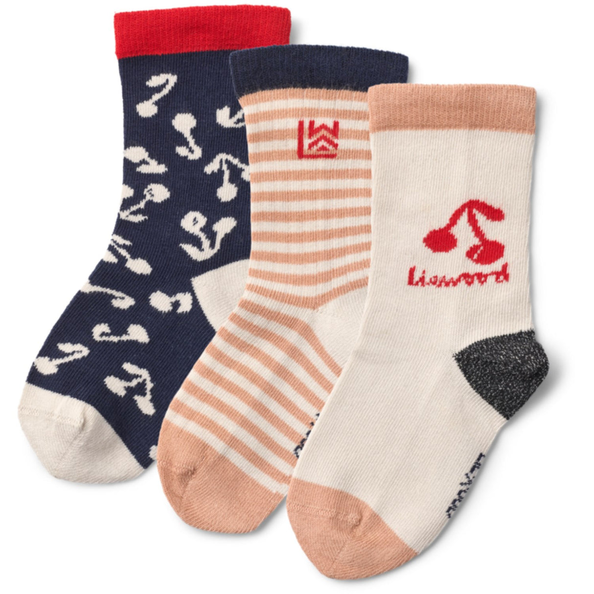 LIEWOOD Cherry Blossom / Classic Navy Silas Strumpor 3-Pack