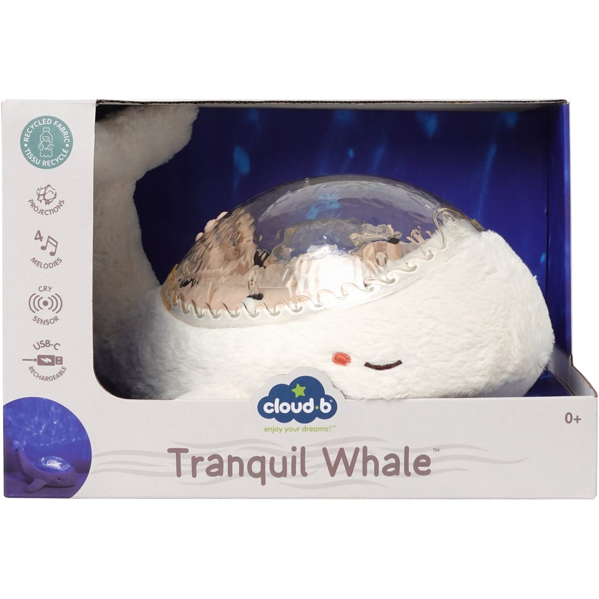 Cloud B Hvid Tranquil Whale - Rechargeable