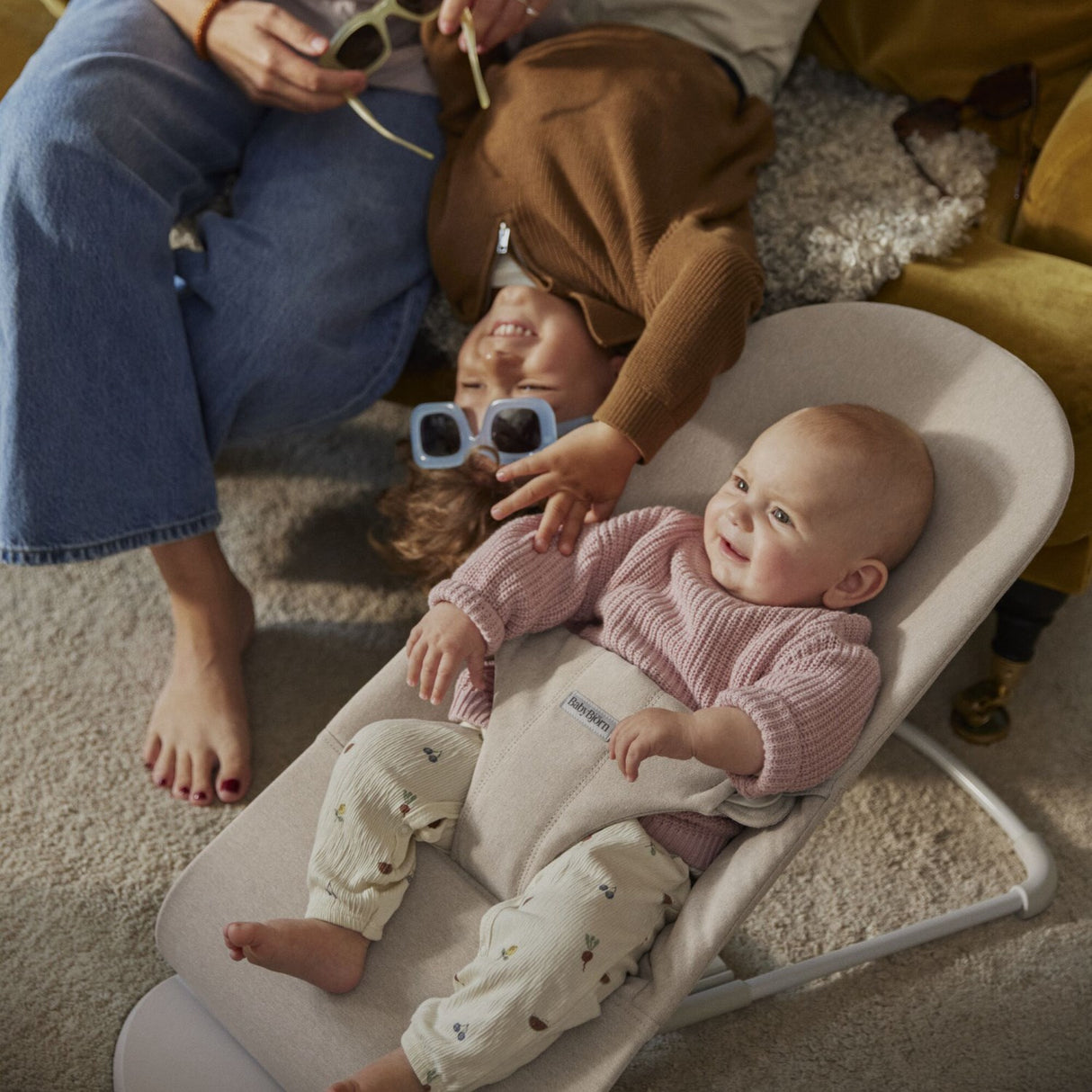 BabyBjörn Light Beige Skråstol Bliss - Vævet Mélange