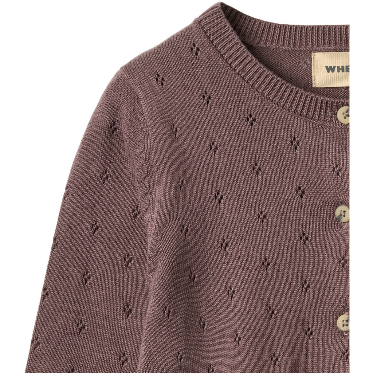 Wheat Plum Stickad Cardigan Maia