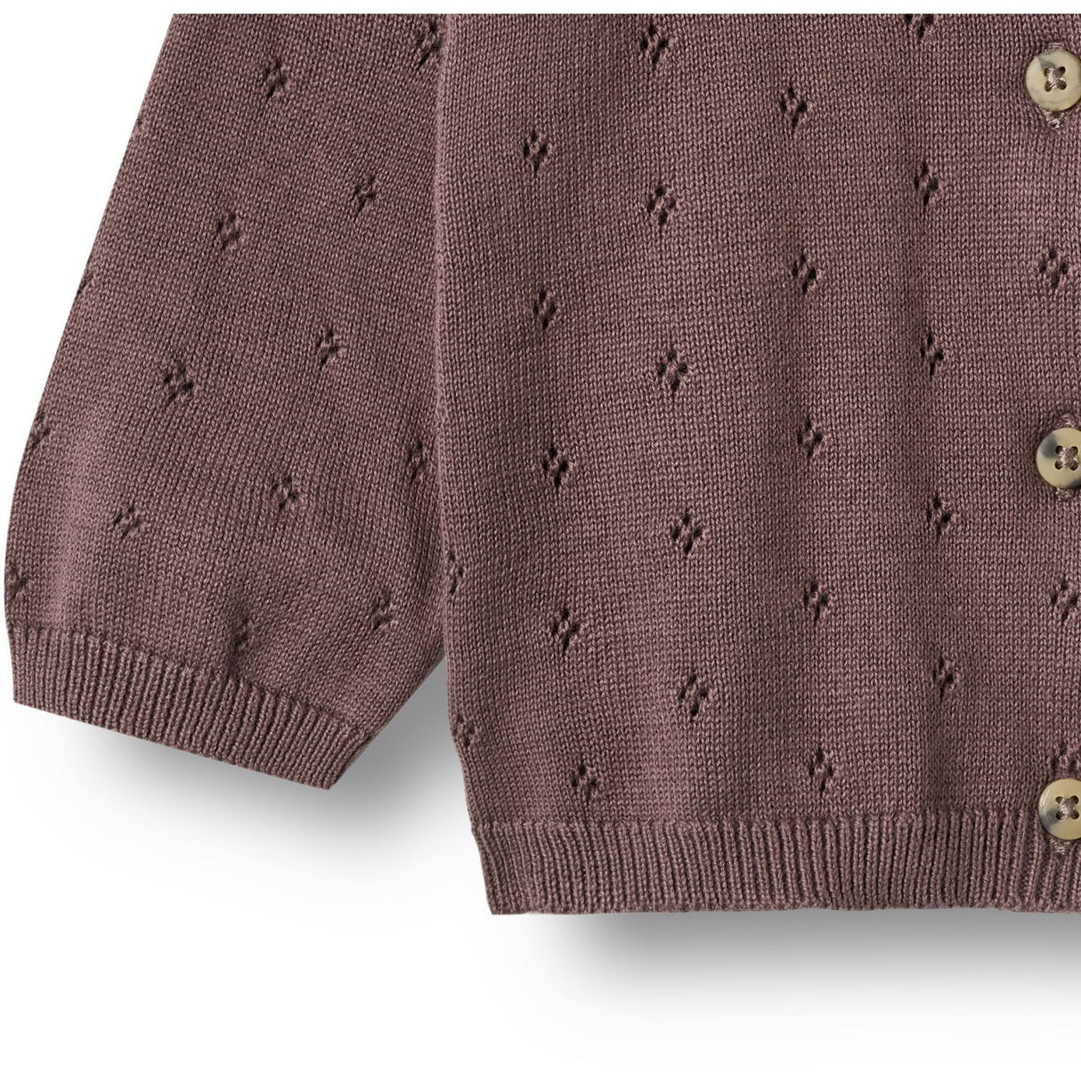 Wheat Plum Stickad Cardigan Maia