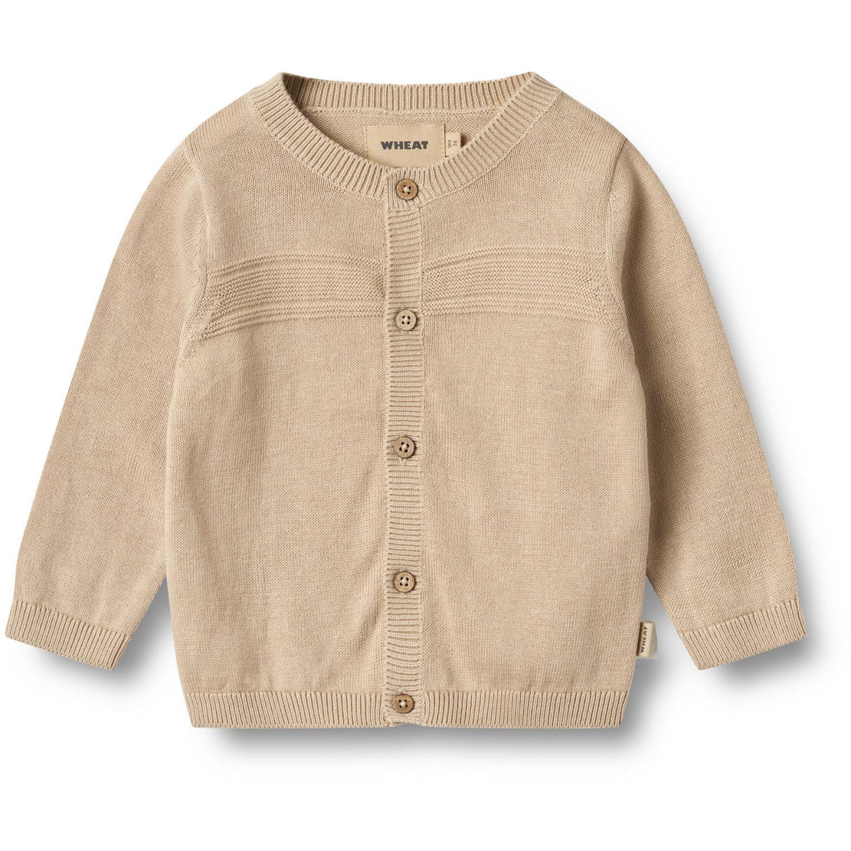 Wheat Warm Sand Stickad Cardigan Sofus