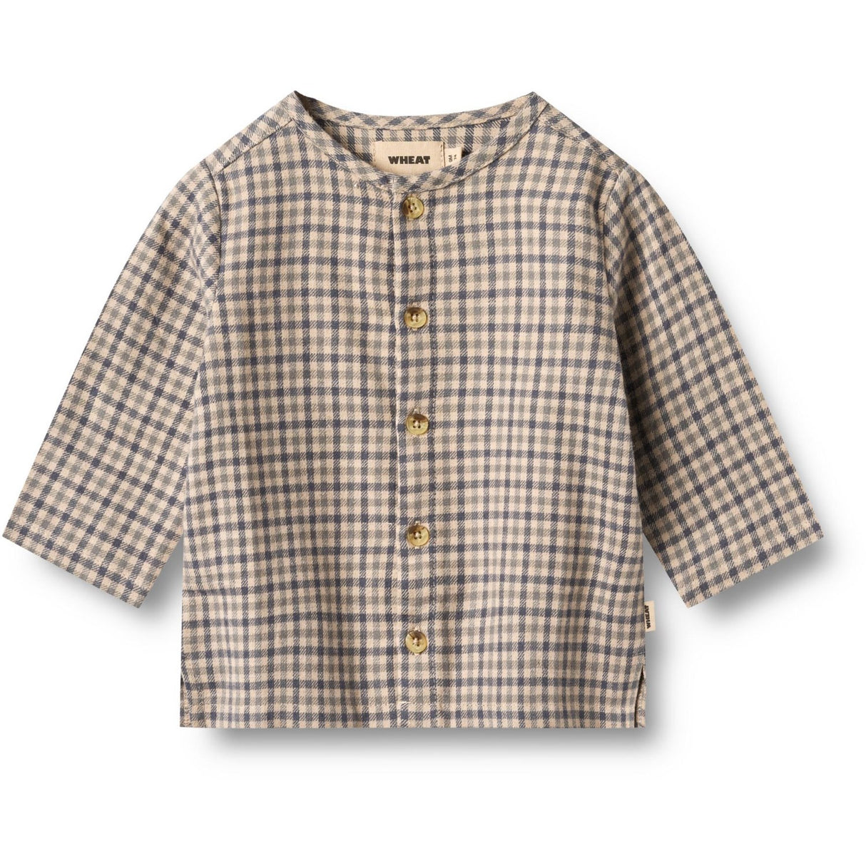 Wheat Blue Check Skjorta L/S Shelby