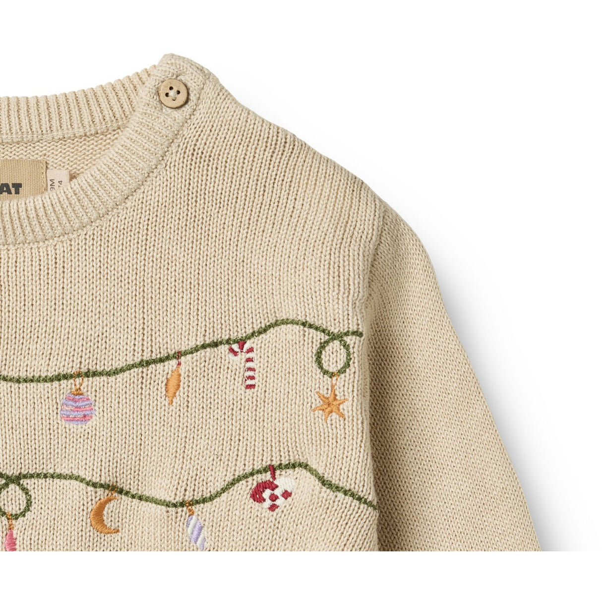 Wheat Offwhite Stickad Pullover Embr. Lisa