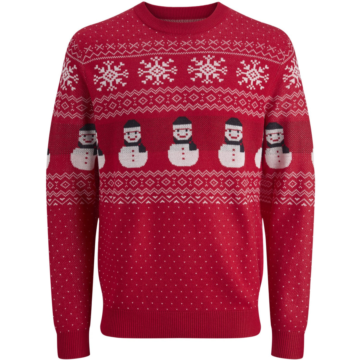 Jack & Jones Junior True Red Jjxmas Andrew Stickad Crew Neck Jnr