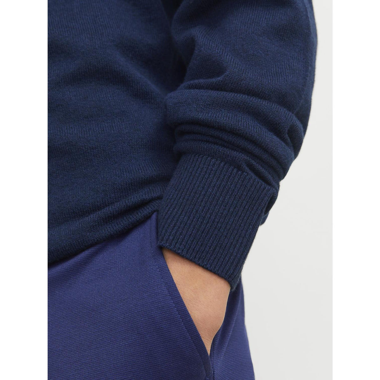 Jack & Jones Junior Navy Blazer Jjeemil Stickad Half Zip Noos Jnr