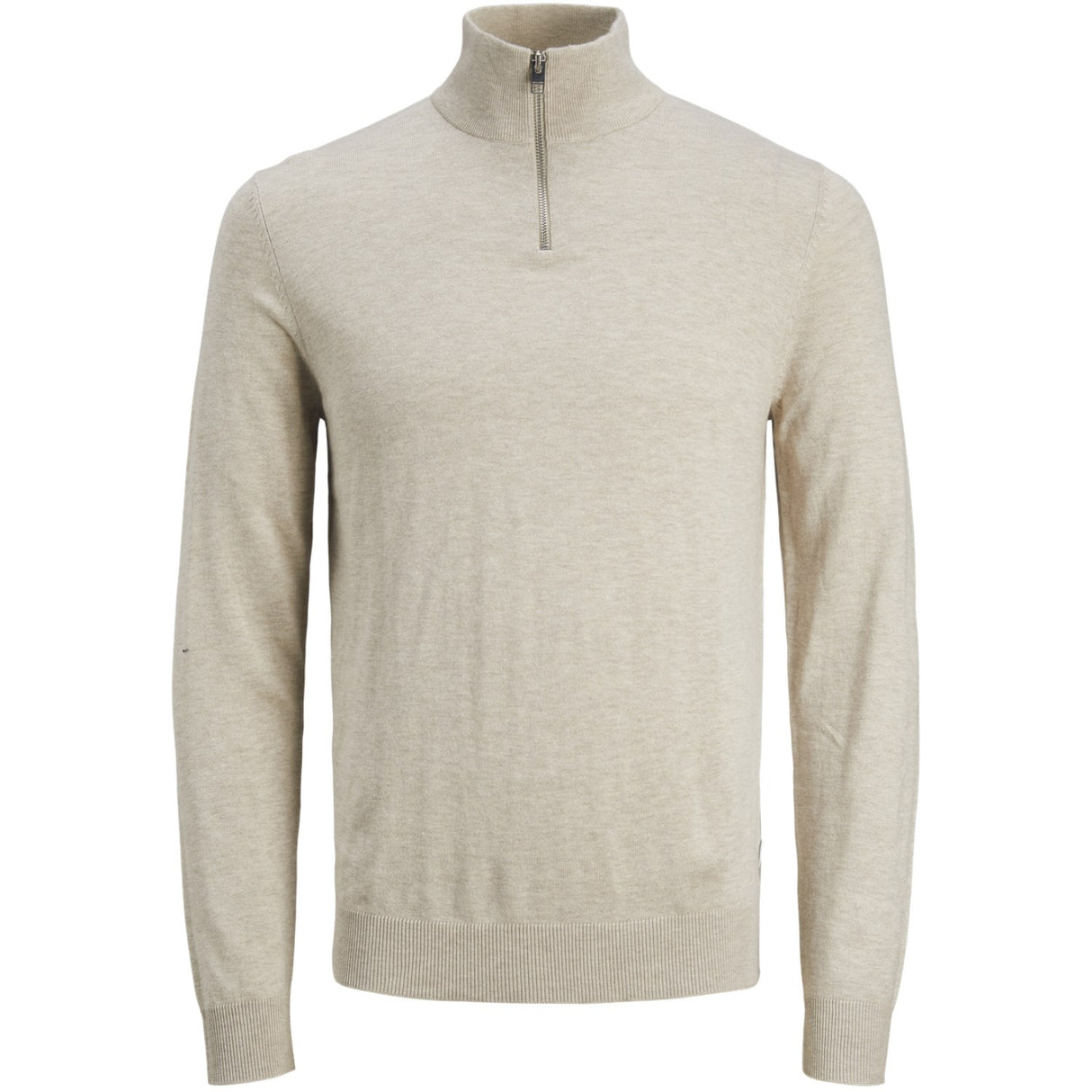 Jack & Jones Junior Oatmeal Melange Jjeemil Stickad Half Zip Noos Jnr