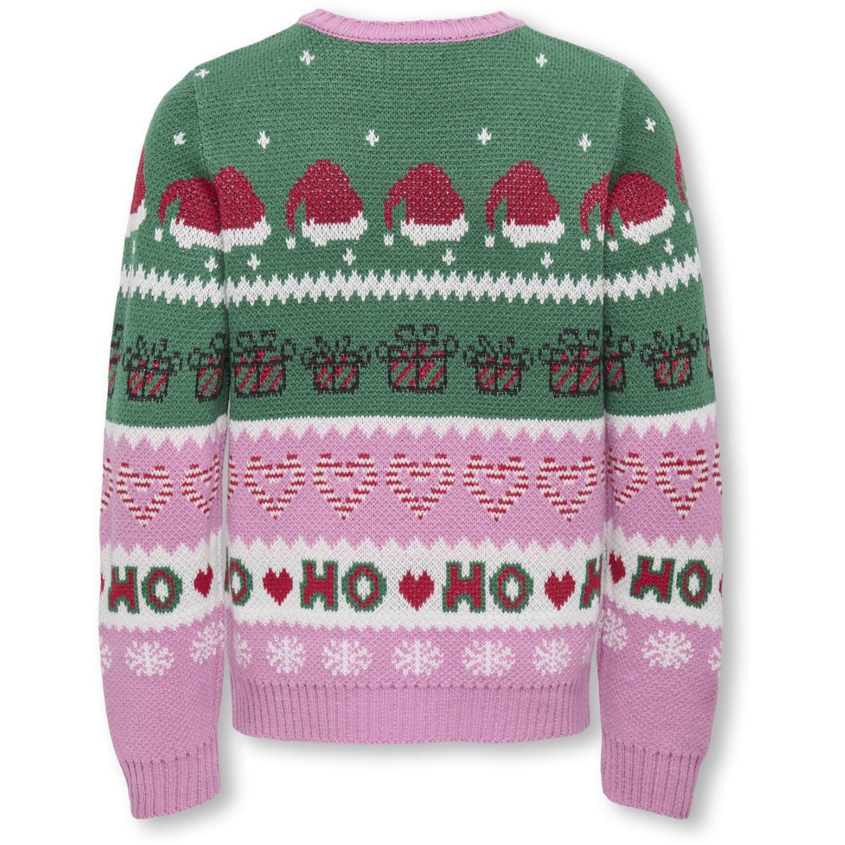 kids ONLY Fuchsia Pink W. Green Jacket/Cd/Salsa/Black Koghoho Xmas Ls Pullover Knt