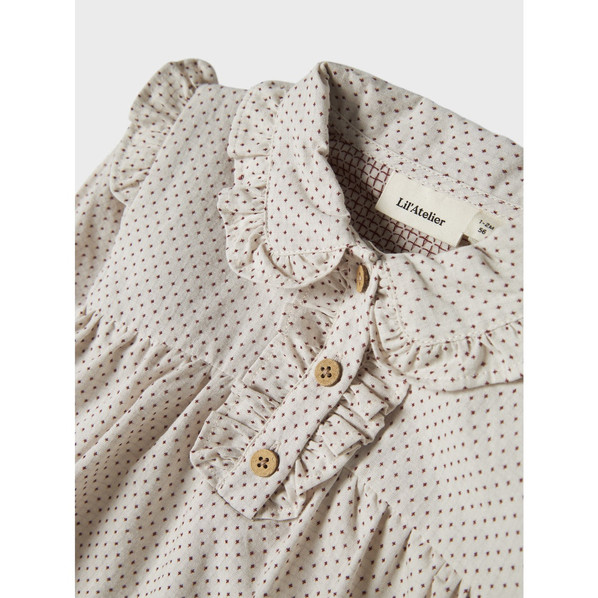 Lil'Atelier Pastel Parchment Nbfolena Ls Loose Body Klänning Lil