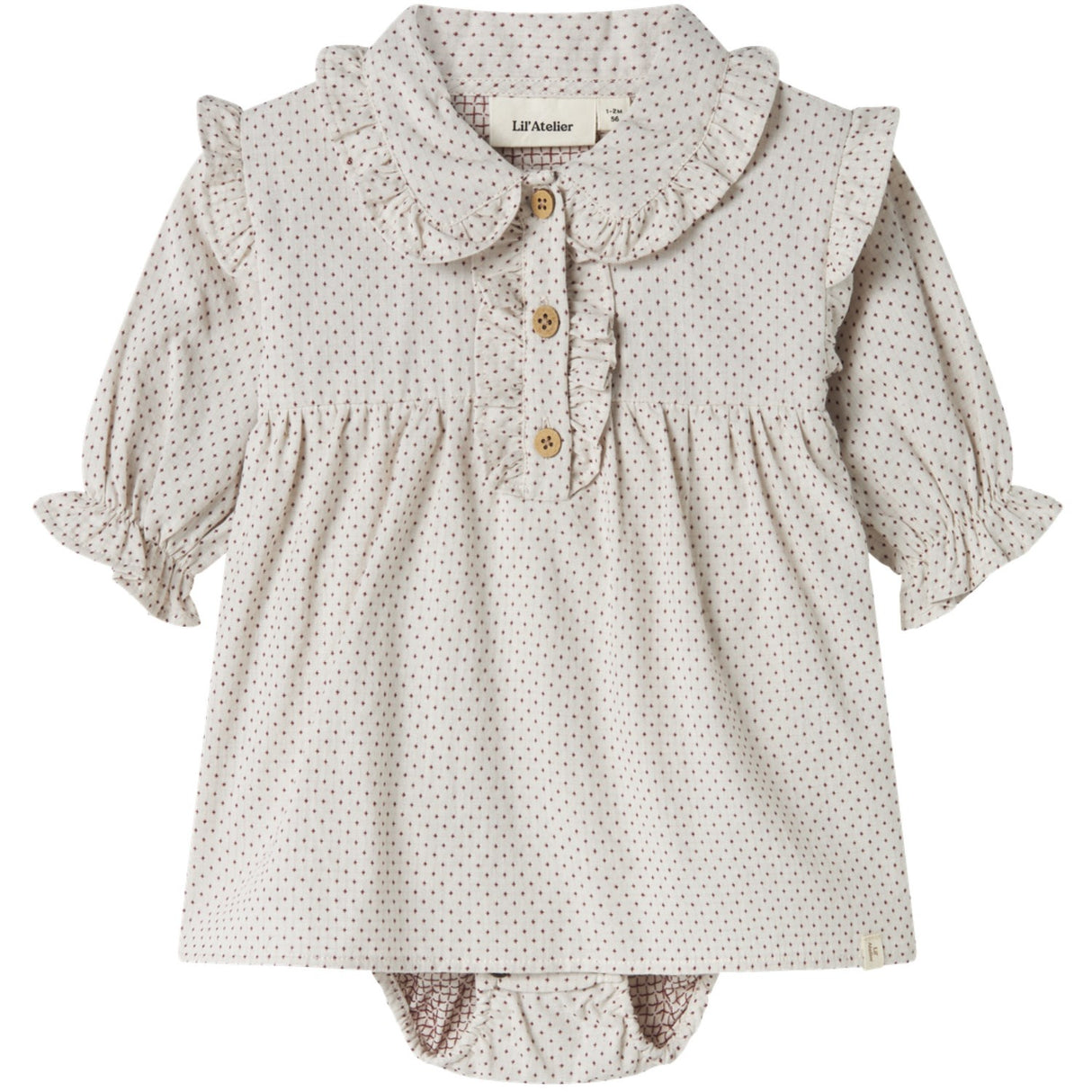 Lil'Atelier Pastel Parchment Nbfolena Ls Loose Body Klänning Lil