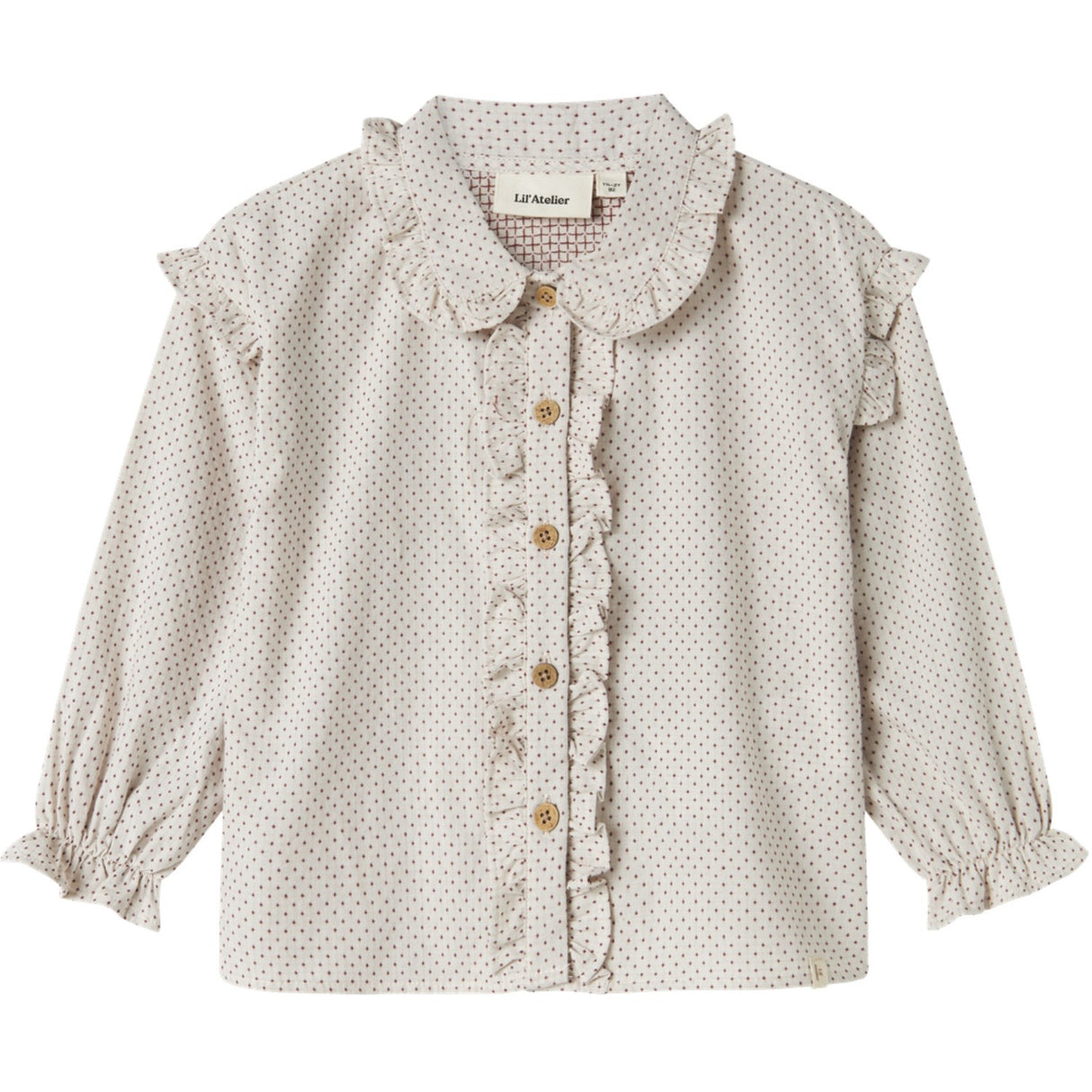 Lil'Atelier Pastel Parchment Nmfolena Ls Loose Skjorta Lil
