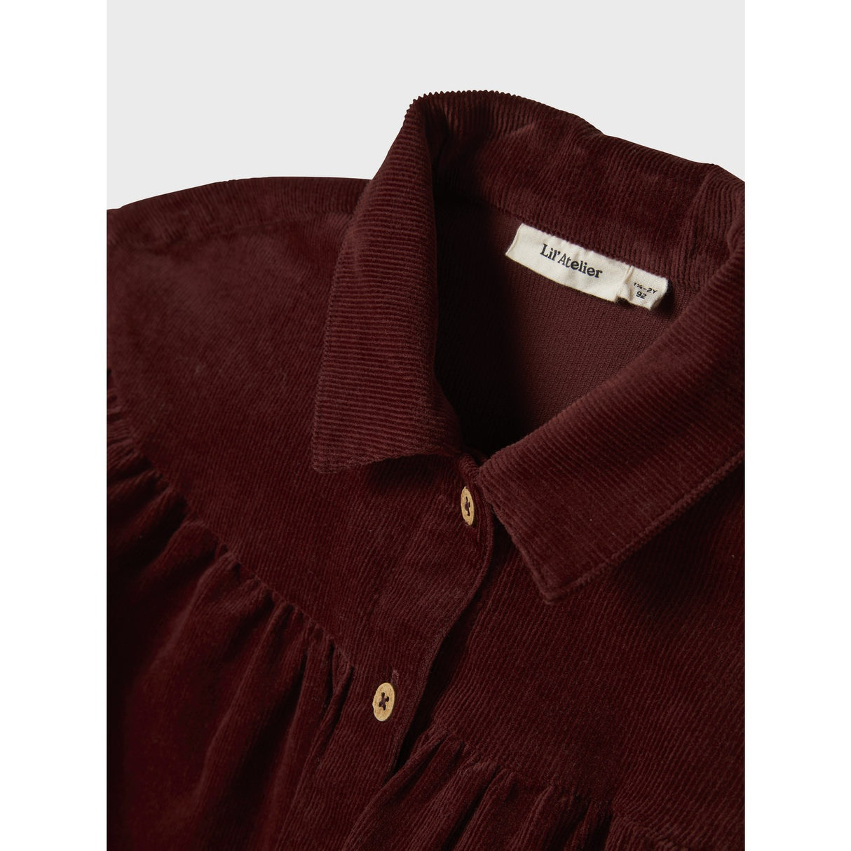 Lil'Atelier Hot Chocolate Nmfobert Loose Ls Cord Klänning 4122-Hg Lil