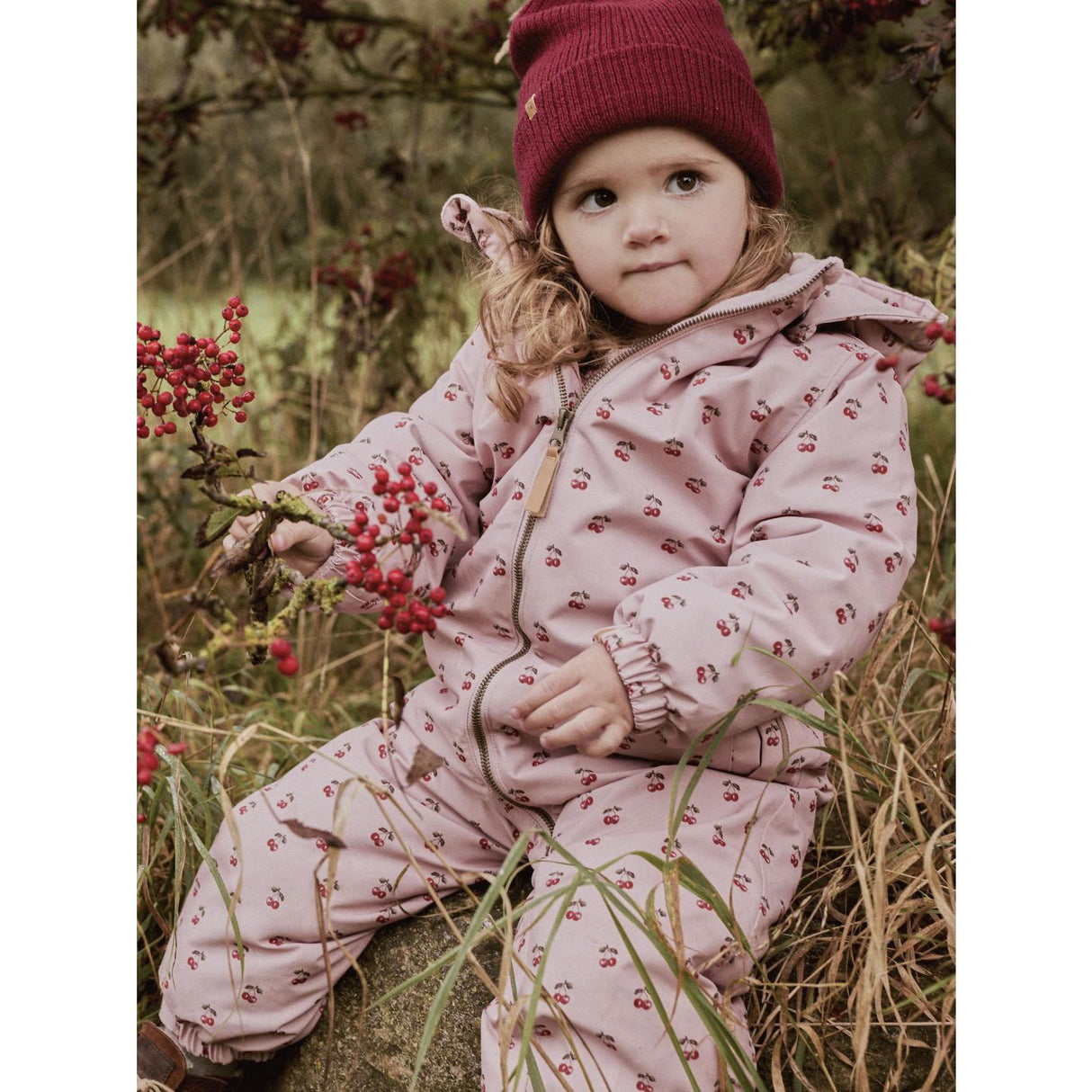Lil'Atelier Misty Rose Cherry Nmflasnow10 Flygdräkt Aop Fo Lil