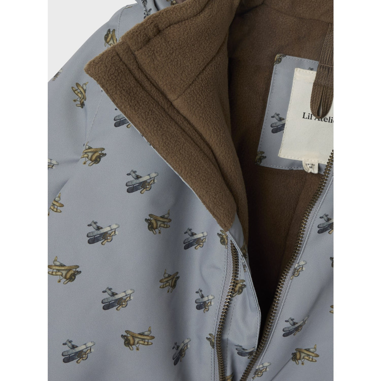 Lil'Atelier Ultimate Grey Airplanes Nmmlasnow10 Flygdräkt Aop Fo Lil