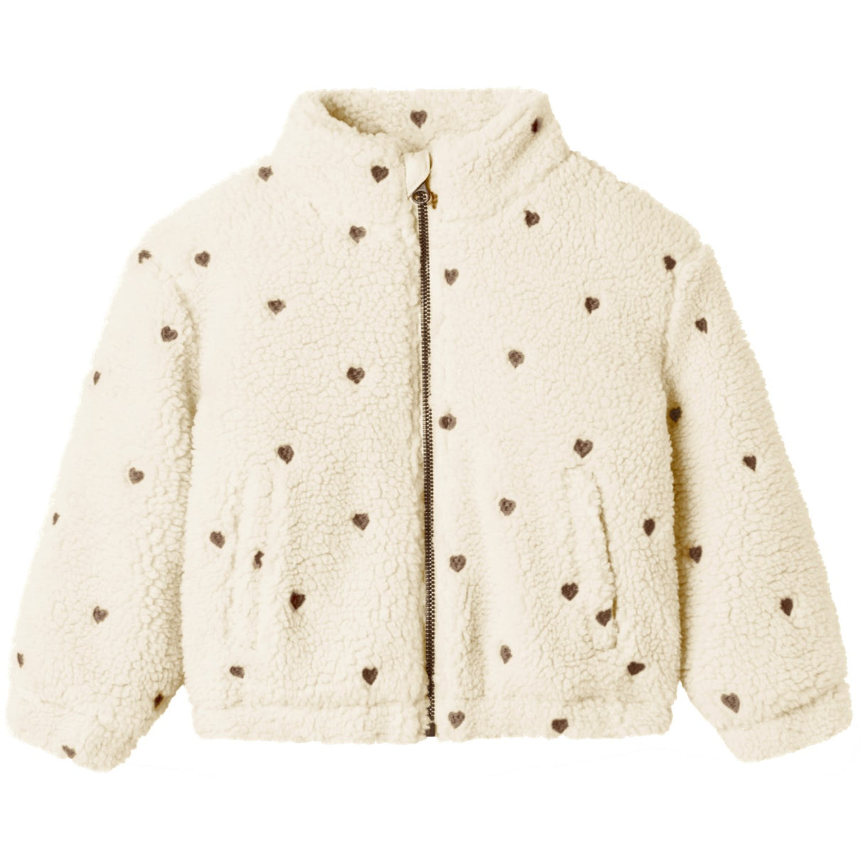 Lil'Atelier Turtledove Emb. Hearts Nmfnalo Sherpa Loose Jacka Lil