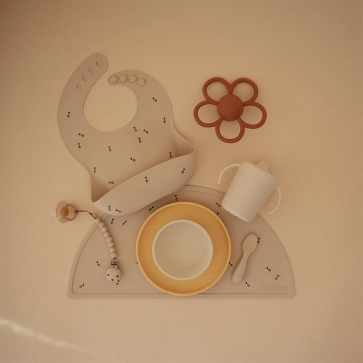 Mushie Bees Silikon Haklapp