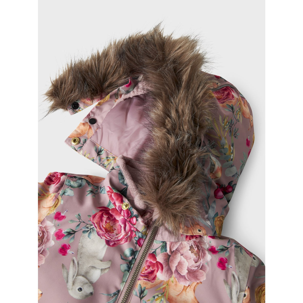 Name It Woodrose Flower Rabbit Nmfsnow10 Dräkt Aop Fo Noos