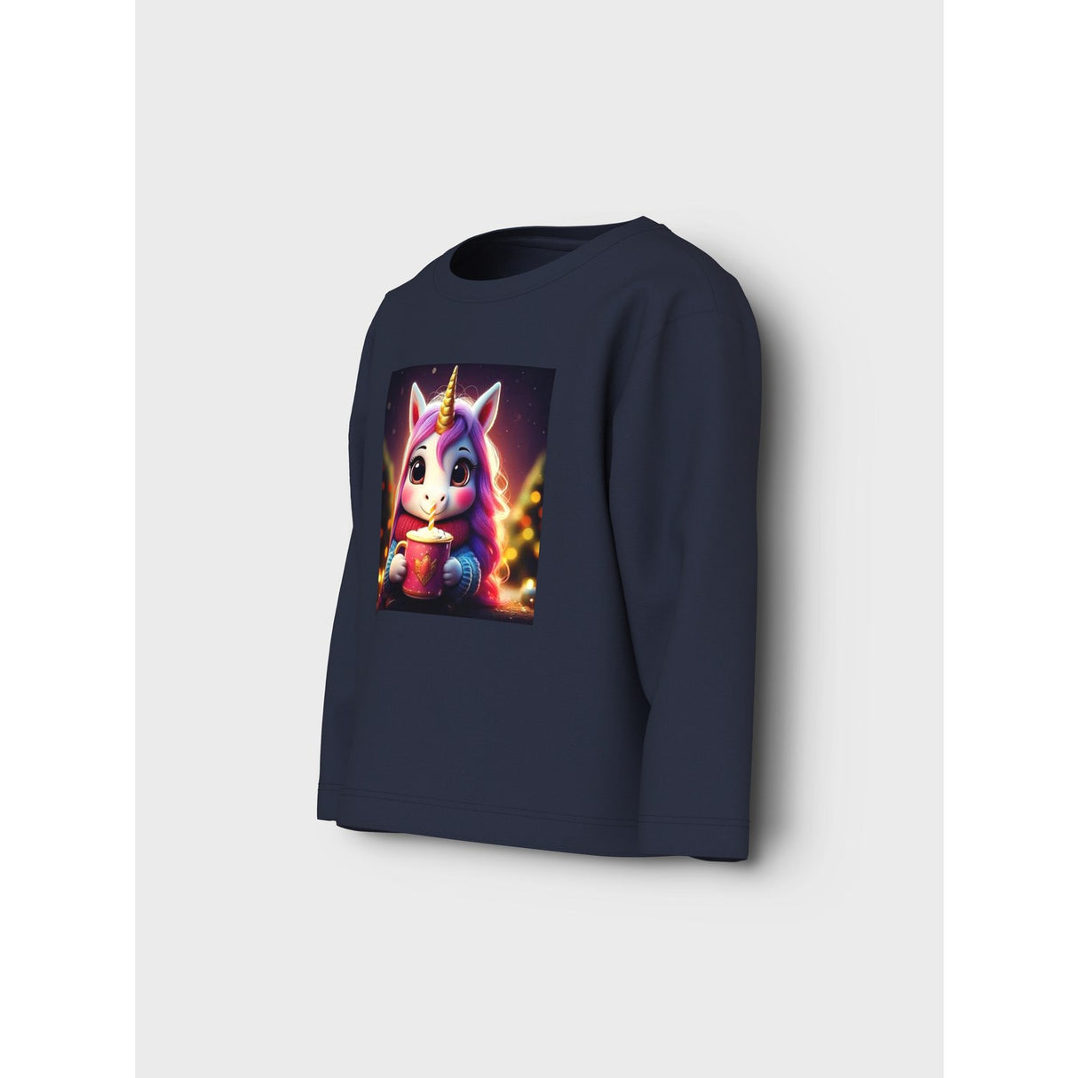 Name It Navy Blazer Hot Cocoa Unicorn Nmfvotea Ls Nreg Topp